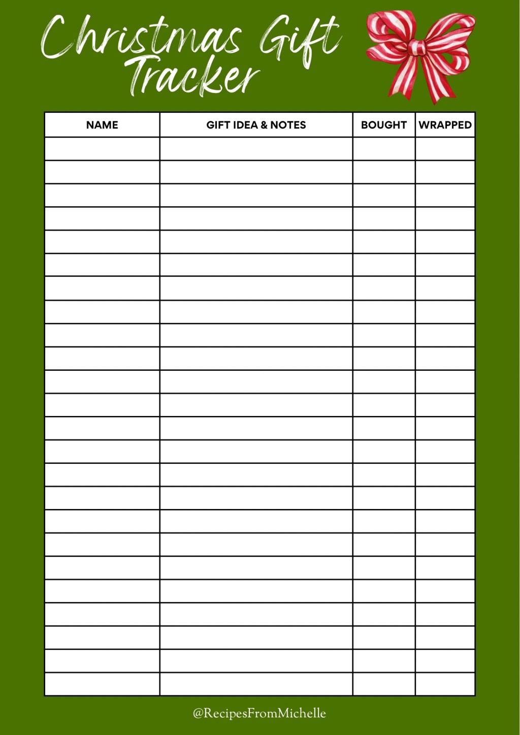 FREEBIE Christmas Gift&nbsp;Tracker